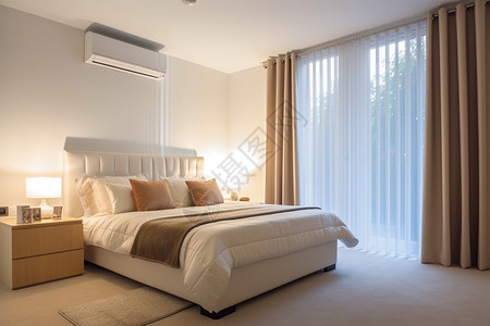 木色温暖温馨的卧室高清图片