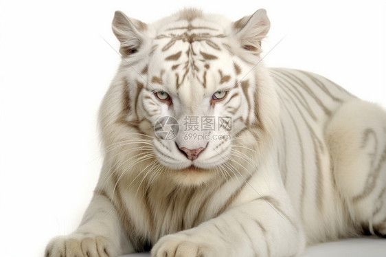 白色绒毛的老虎图片
