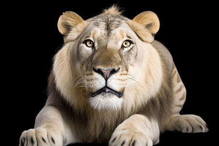 匍匐前进的大狮子背景图片