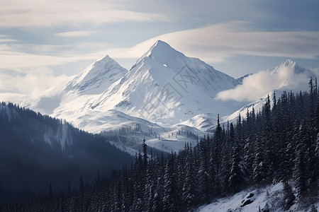 冰雪覆盖的群山背景