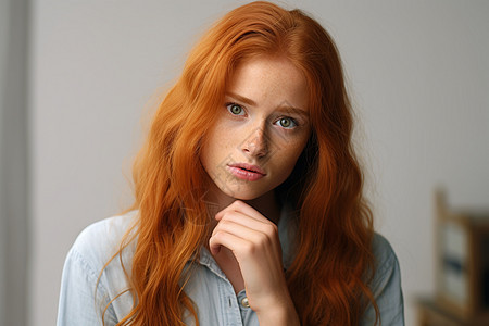 美丽的红发女子图片