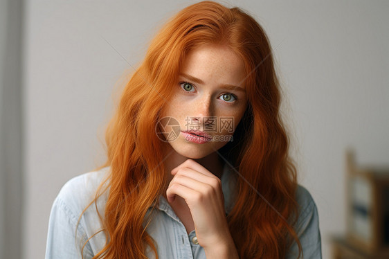 美丽的红发女子图片