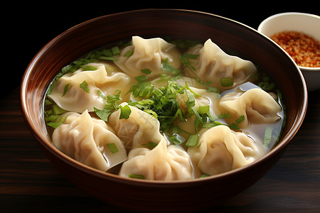 野馄饨清汤馄饨背景