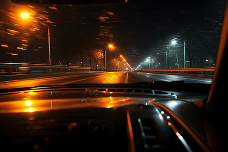 夜晚的道路图片