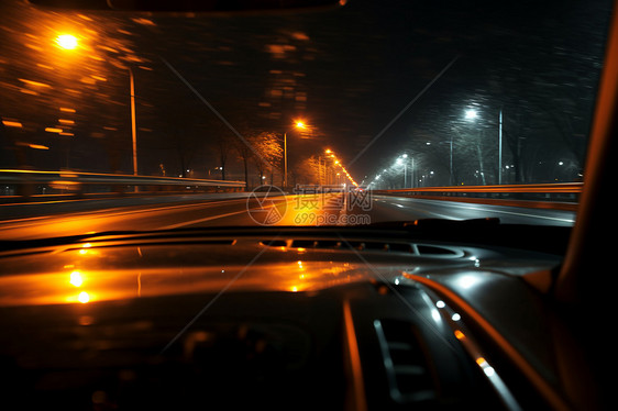 夜晚的道路图片