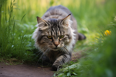 草地中的小猫图片