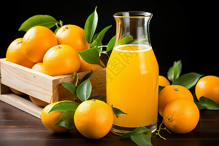 可口的橙子和果汁图片