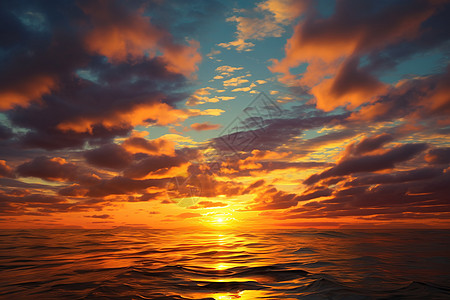 海上的美丽日落图片