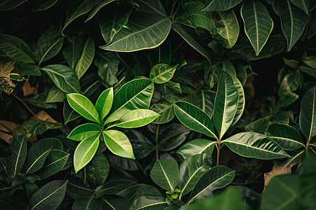 翠绿的植物枝叶背景图片