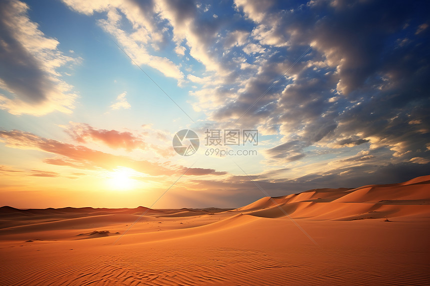 日落时的沙漠图片