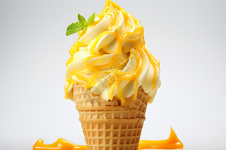 焦糖炖蛋可口的奶油冰淇淋背景