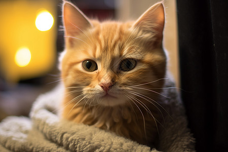 窗台上的橘色猫咪图片