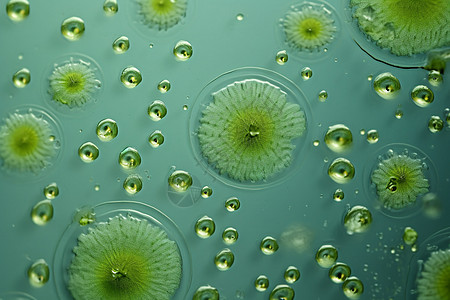 水中的浮游绿藻群背景图片