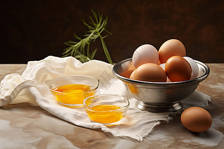 一碗鸡蛋和两杯橙汁图片