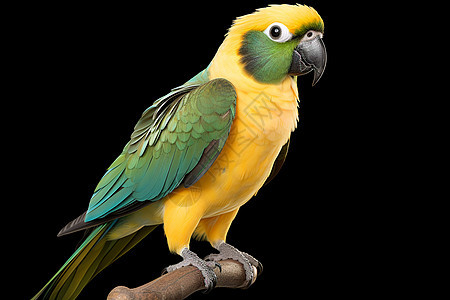 一只黄绿色的鹦鹉图片
