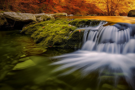 秋色的溪流图片