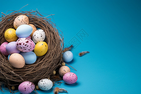 鸟巢中干的艺术彩蛋背景图片