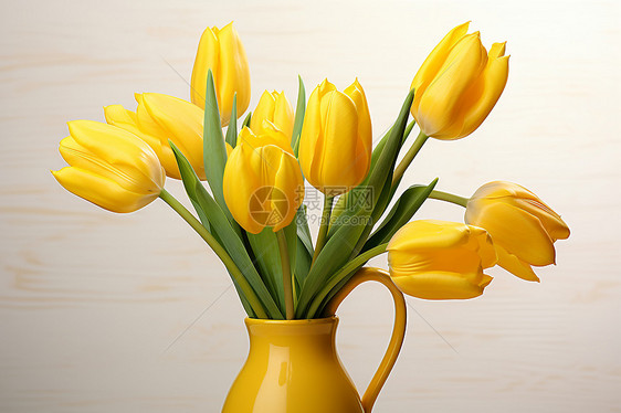 春天的黄色花束图片