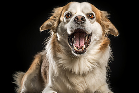 张大嘴巴的宠物狗图片