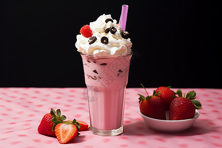 美味的草莓冰激凌背景