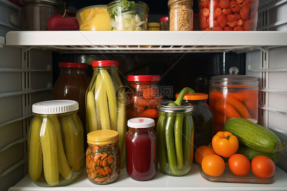 冰箱里储存的酱菜图片