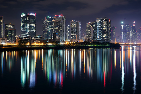 夜幕下华丽的城市风光图片