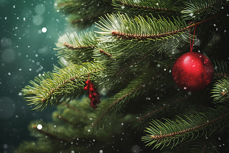冬季圣诞树装饰图片