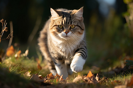 正在奔跑的猫咪图片