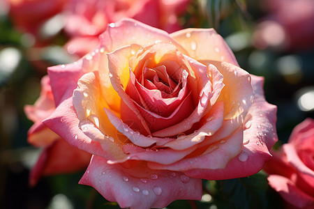 盛开的粉色玫瑰图片