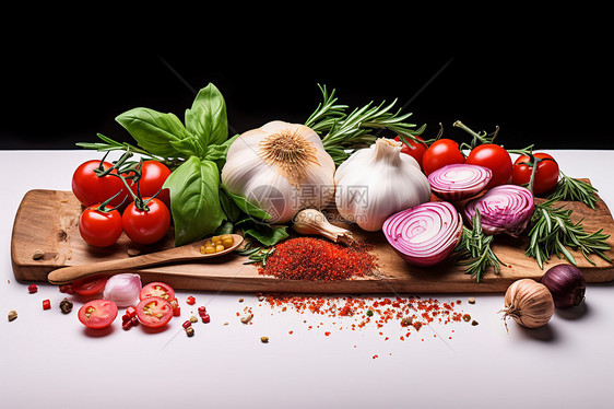 五彩斑斓的香料蔬菜图片