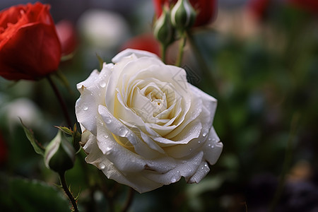 红白双色玫瑰背景图片