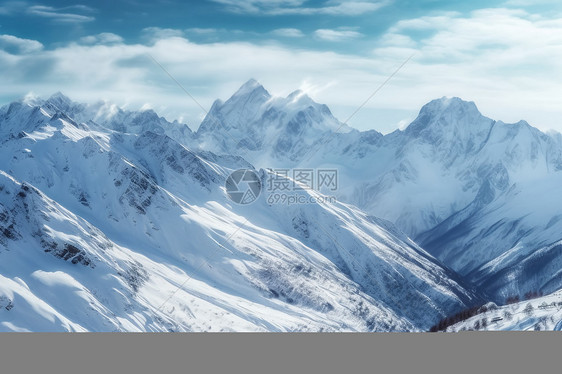 冰雪覆盖的山脉图片