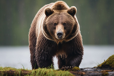 棕熊在草地上图片