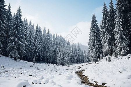 雪林逍遥趣背景图片