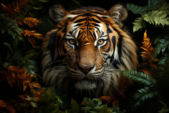 灌木丛中的老虎图片