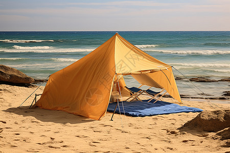 海边的帐篷图片
