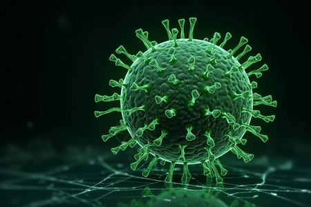 绿色病毒细胞背景图片