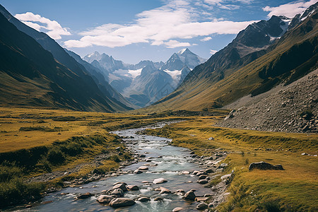 山川的溪流图片