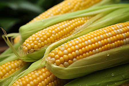 新鲜的玉米一堆玉米高清图片