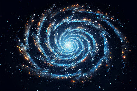 宇宙天梯蓝色星云中的螺旋奇景背景