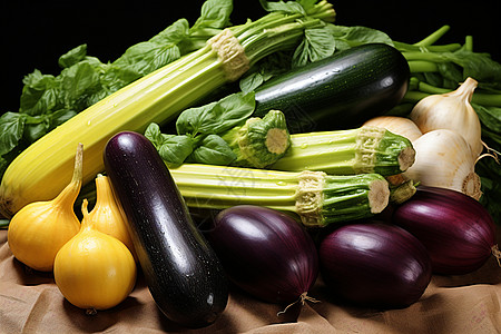 五彩斑斓的蔬菜堆背景图片