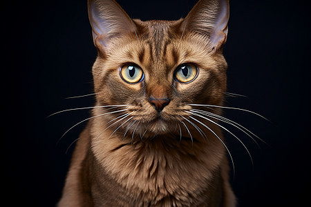 一只棕色猫背景图片