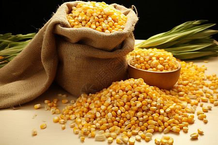金黄的玉米粒图片