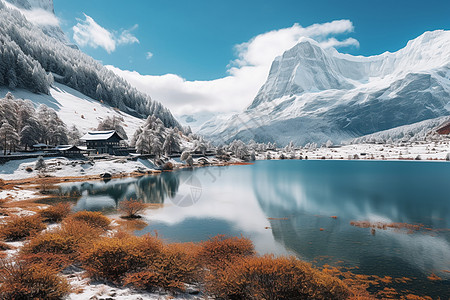 雪山之美背景图片