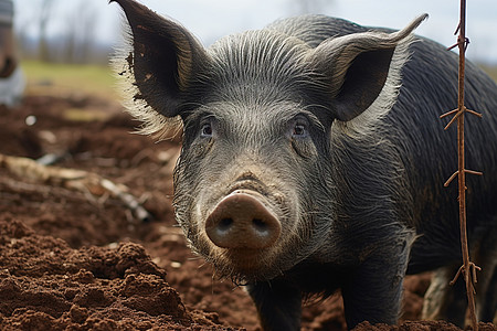 农村里的一只猪图片