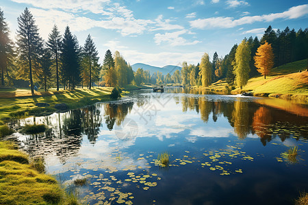 湖光山色的自然风景图片