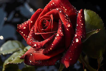 雨后沾满雨滴的玫瑰花背景图片