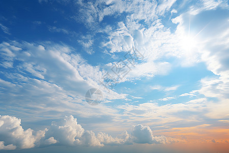 高空云层天空中梦幻的云层背景