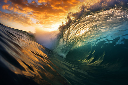 海洋中的波浪图片