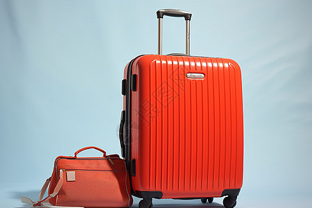 现代时尚的红色出游行李箱图片